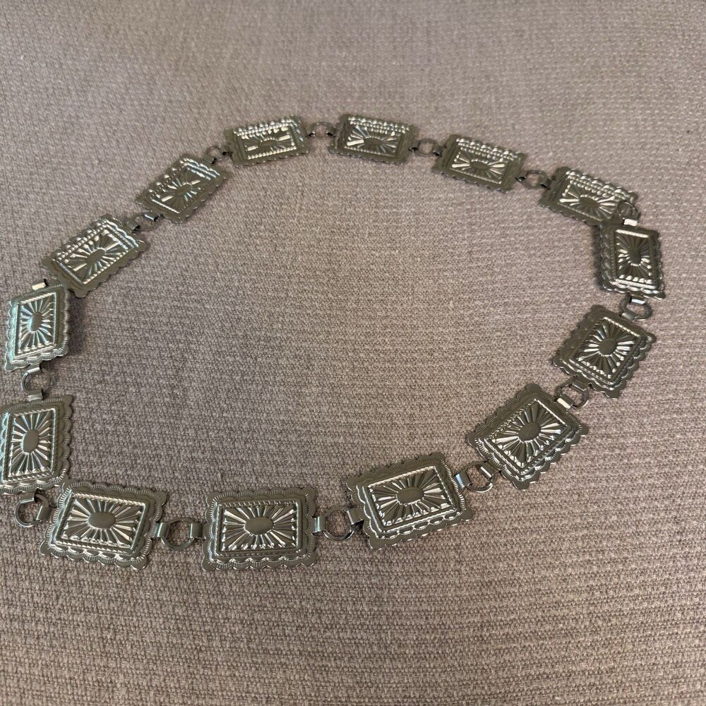 Vintage S Silver Medallion CONCHO Belt Cowgirl Western Southwest Mexico 530 - Picture 2 of 4